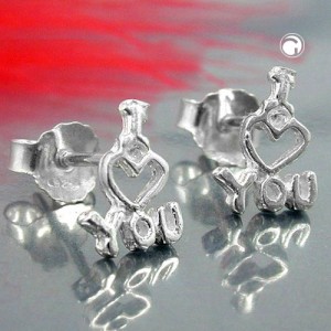 Ohrstecker I LOVE YOU 925 Sterlingsilber