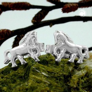 Ohrstecker Pferd rechts-links 925 Sterlingsilber
