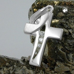 Anhänger Kreuz mit Zirkonia 925 Sterlingsilber