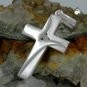 Anhänger Kreuz mit Zirkonia 925 Sterlingsilber