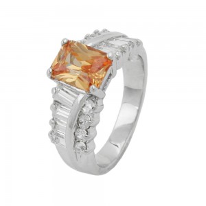 Ring Zirkonias topas weiß glänzend rhodiniert 925 Silber Größe 62