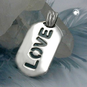 Anhänger Platte mit LOVE 925 Sterlingsilber
