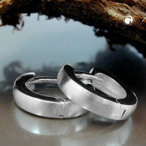 Creolen Ohrringe 13x3mm matt 925 Sterlingsilber