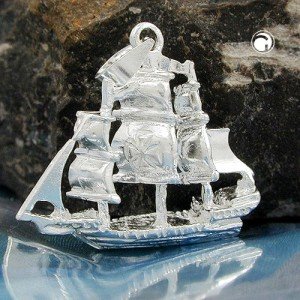 Anhänger Schiff 925 Sterlingsilber
