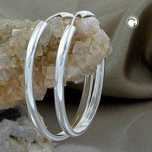 Creolen Ohrringe 53/43mm oval 925 Sterlingsilber