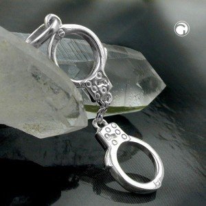 Anhänger 2 Handschellen 925 Sterlingsilber