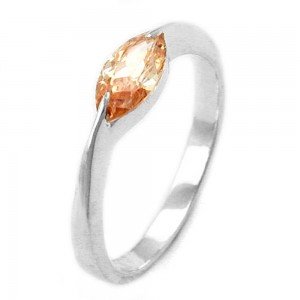 Ring Cubic Zirkonia oval topas 925 Silber