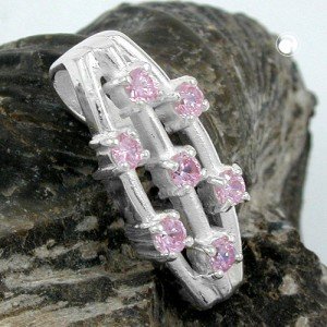 Anhänger 7x Zirkonia pink 925 Sterlingsilber