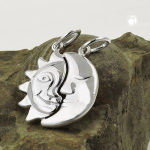 Anhänger Sonne-Mond glänzend 925 Sterlingsilber