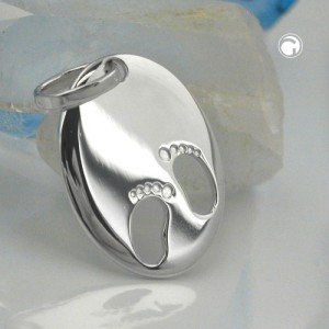 Anhänger Geburt-Fußabdrücke 925 Sterlingsilber