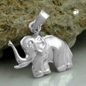 Anhänger Elefant si-glänzend hohl 925 Sterlingsilber