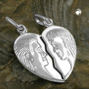 Anhänger Herz DoppelAnhänger 925 Sterlingsilber
