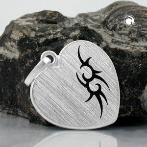 Anhänger Herz mit Tribal 925 Sterlingsilber