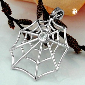 Anhänger Spinnennetz Zirkonia 925 Sterlingsilber