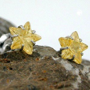 Ohrstecker 5mm gelb-citrine Stern 925 Sterlingsilber