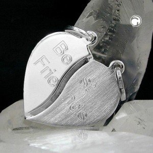 Anhänger Herz mit 2 Ösen 925 Sterlingsilber