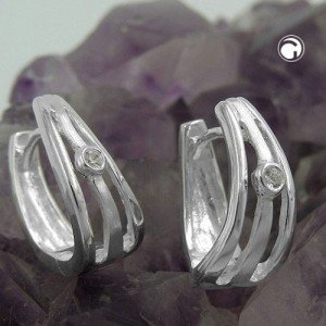 Creolen Ohrringe KlappCreolen Ohrringe Zirkonia 925 Sterlingsilber