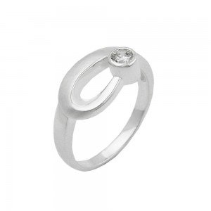 Ring Zirkonia gefasst 925 Silber Größe 62