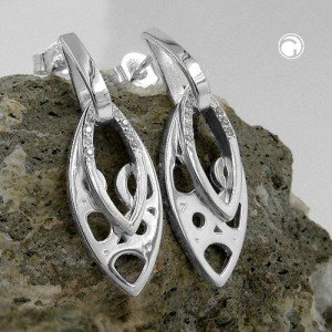 Ohrstecker Behang mit Zirkonia 925 Sterlingsilber
