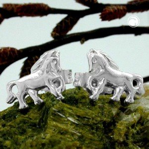 Ohrstecker Pferd rechts-links 925 Sterlingsilber