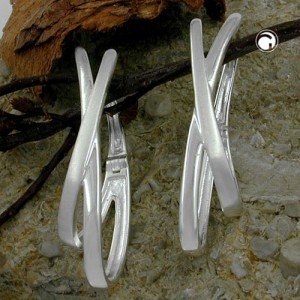 Creolen Ohrringe 38x14mm KlappCreolen Ohrringe 925 Sterlingsilber