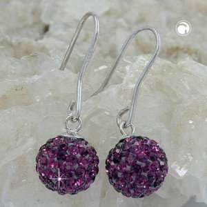 Ohrhaken 10mm amethyst 925 Sterlingsilber