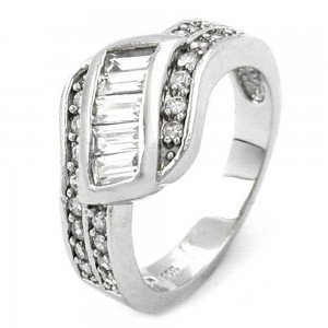 Ring Zirkonia weiß 925 Silber Größe 62