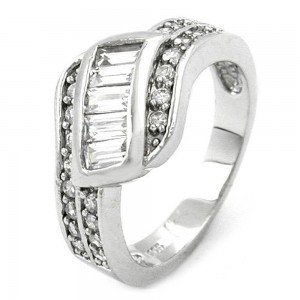 Ring Zirkonia weiß 925 Silber Größe 60
