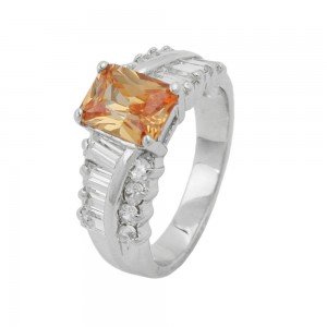 Ring Zirkonias topas weiß glänzend rhodiniert 925 Silber Größe 62