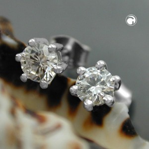 Ohrstecker 5mm Zirkonia weiß 925 Sterlingsilber