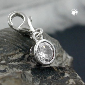 Anhänger Charm Zirkonia-weiß 925 Sterlingsilber