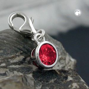 Anhänger Charm Zirkonia-rot 925 Sterlingsilber