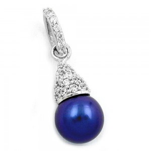 Anhänger Perle mit Zirkonia 925 Sterlingsilber