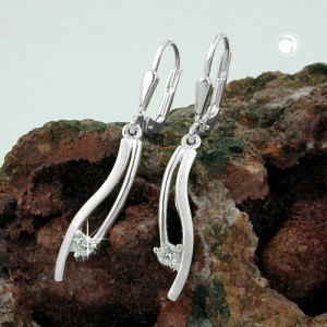Ohrring Zirkonia matt-glänzend 925 Sterlingsilber