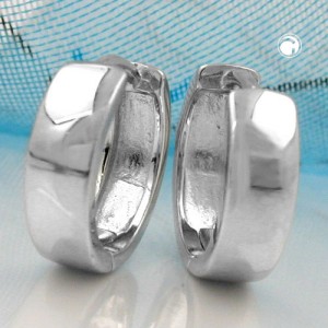 Creolen Ohrringe 12x4mm rhodiniert 925 Sterlingsilber