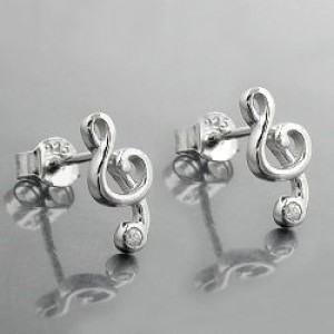 Ohrstecker Notenschlüssel 925 Sterlingsilber