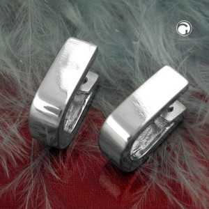 Creolen Ohrringe klein oval glänzend 925 Sterlingsilber