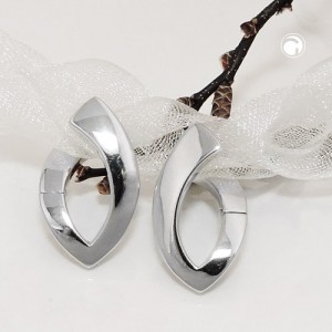 Creolen Ohrringe oval glänzend 925 Sterlingsilber