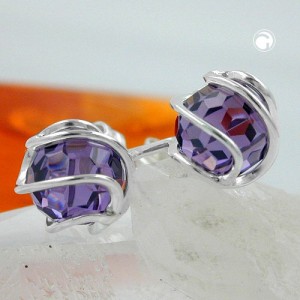 Ohrstecker Zirkonia amethyst 925 Sterlingsilber