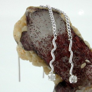 Durchzieher Welle Zirkonia 925 Sterlingsilber