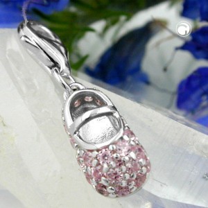 Anhänger Charm Babyschuh rosa 925 Sterlingsilber