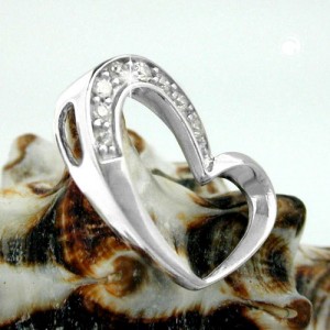 Anhänger Herz mit Zirkonias 925 Sterlingsilber
