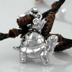 Anhänger Charm Schildkröte 925 Sterlingsilber