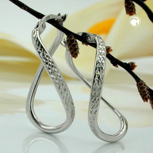 Creolen Ohrringe oval rhodiniert 925 Sterlingsilber