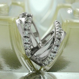 Creolen Ohrringe gekreuzt Zirkonia 925 Sterlingsilber