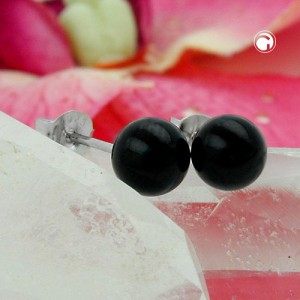 Ohrstecker ca. 6mm Onyx-Perle 925 Sterlingsilber