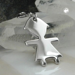 Anhänger Mädchen glänzend 925 Sterlingsilber