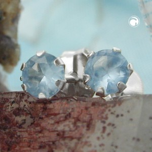Ohrstecker Zirkonia aqua 925 Sterlingsilber