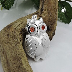 Anhänger Eule matt-glänzend 925 Sterlingsilber