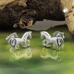Ohrstecker Pferd rechts-links 925 Sterlingsilber